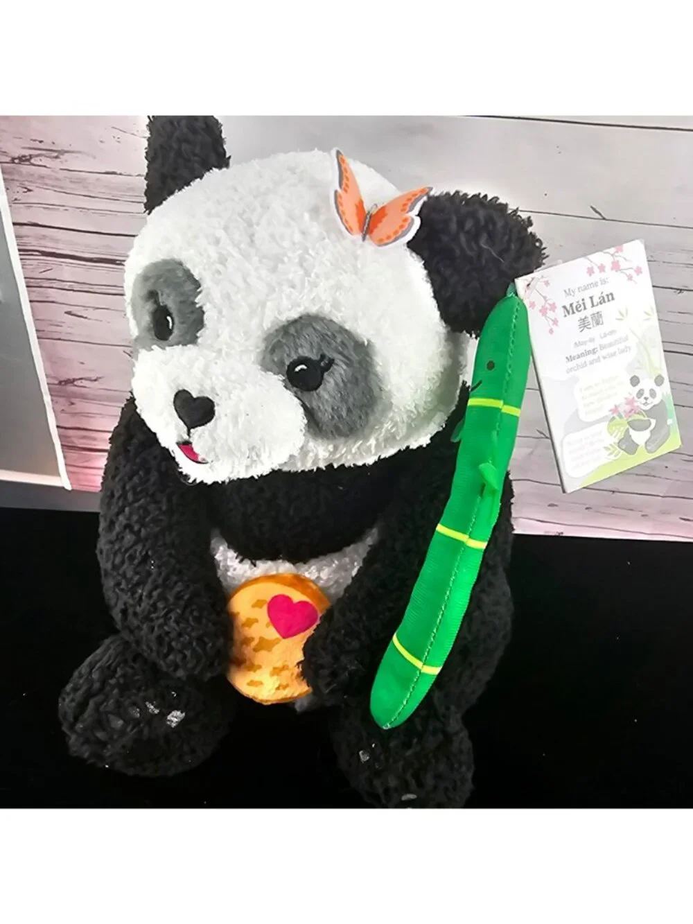 Mei Lan Panda Plush Toy With Bamboo & Cookie Soft & Cuddly Stuffed Animal For Al